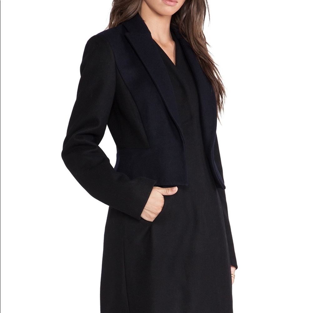 Marchesa Voyage Wool Wintercoat in Black/Navy